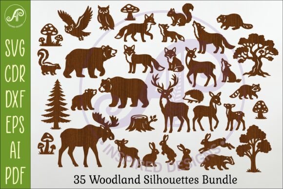 Download Woodland Animals SVG Bundle X 35 Shapes - Woodland animals Collection