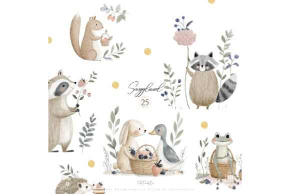 Download Watercolor Woodland Animals Clipart Set - Woodland animals Collection