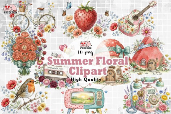 Download Summer Floral Clipart PNG - Premium Bundle