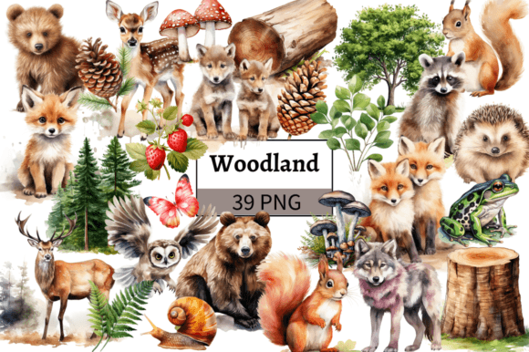 Download Woodland Animals Clipart Bundle PNG - Woodland animals Collection