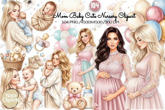 Download Mom Baby Cute Nursery Clipart - Premium Resources