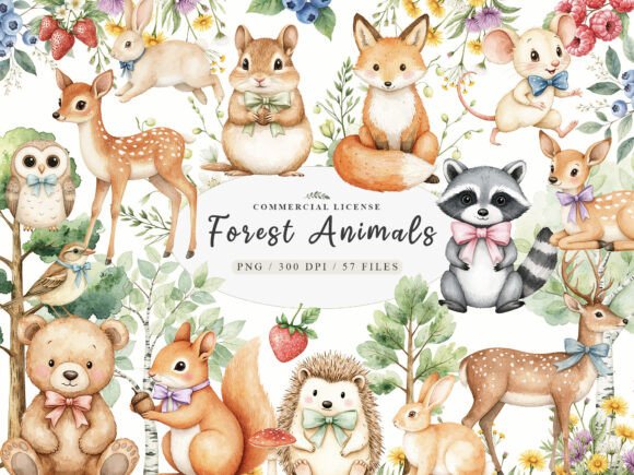 Download Forest Spring Woodland Animals Clipart - Woodland animals Collection